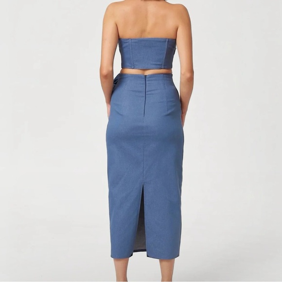 NANA’S Milano Denim Corset Top and Midi Pencil Skirt Set - Picture 4 of 16